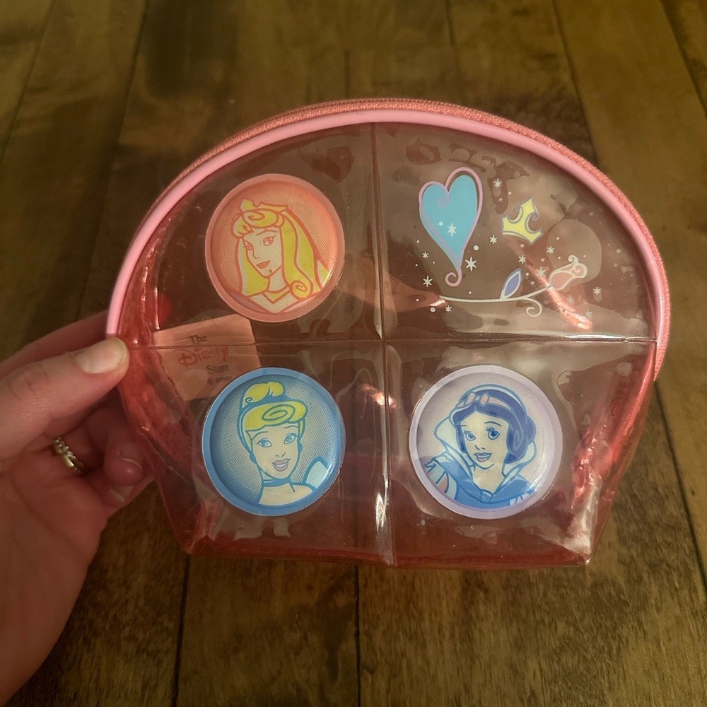 Disney Princess Clear Cosmetic Bag with Pink Trim